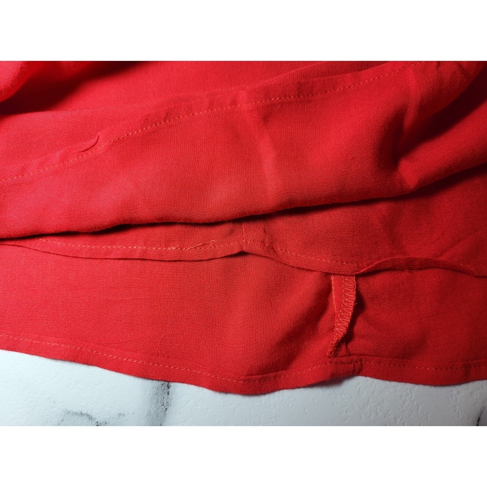 Pearle 88 Red Trapeze Lined V-Neck Dress Lightweight Size Large - Picture 5 of 5